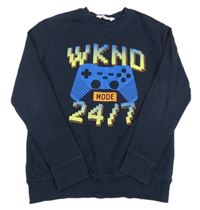 Tmavomodrá mikina s ovladačem H&M