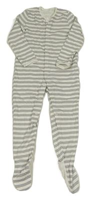 Bílo-tmavošedý pruhovaný overal George