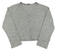 Sivé melírované úpletové prepínaci bolerko s kamienkami George