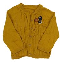 Medový prepínaci sveter s kvetmi Tu