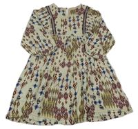 Béžové vzorované ľahké šaty Zara