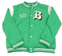 Zeleno-bílá baseballová mikina s písmenem H&M