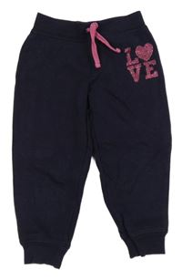 Tmavomodré tepláky s nápisem se srdcem Yd.