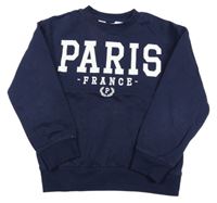 Tmavomodrá mikina s nápisom H&M