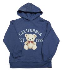 Tmavomodrá mikina s medvědem a kapucí Primark