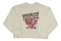 Smotanová mikina so srdcem a nápisom