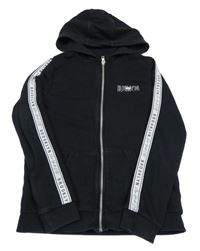 Černá propínací mikina s nápisem a kapucí F&F