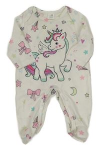 Smotanový overal s jednorožcom
