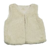 Krémová kožušinová podšitá vesta Mothercare