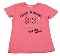 Neónově ružové športové tričko s číslom a hviezdou Ergeenomixx