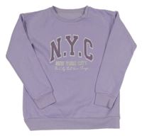 Lila mikina s nápisom Dunnes