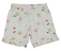 Biele bavlnené kraťasy s ovociem H&M