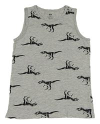 Sivé melírované tielko s dinosaurami H&M