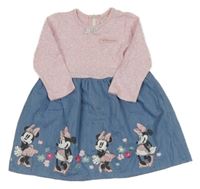 Ružovo-modré bavlněno/plátěné šaty s Minnie Primark