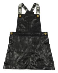 Čierne vzorované koženkové na traké šaty River Island