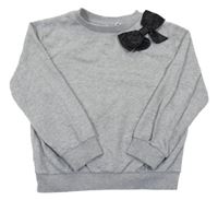 Sivá melírovaná mikina s mašlou H&M