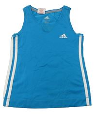 Tyrkysový sportovní top s logem Adidas