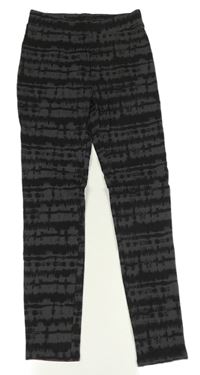 Šedo-černé vzorované silnější legíny H&M
