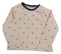Světlerůžové UV triko se srdíčky H&M
