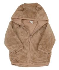 Starorůžová chlupatá podšitá propínací mikina s kapucí H&M