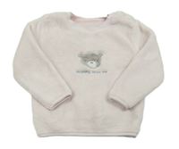 Svetloružová chlpatá mikina s medvěďom Nutmeg