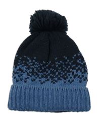 Tmavomodro-modrá vzorovaná zateplená čepice s bambulí C&A