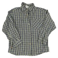 Tmavomodro-šedá kostičkovaná košile C&A