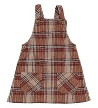 Staroružové kockované na traké šaty F&F