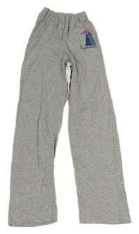 Šedé melírované pyžamové kalhoty s potiskem 