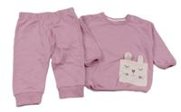 Nové - 2 set - Růžová mikina s králíkem + tepláky George