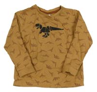 Hnedá vzorovaná ľahká mikina s dinem