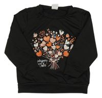 Černé triko se srdíčky 