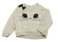 Svetlobéžová plyšová mikina s králikom H&M