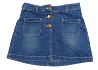 Modrá rifľová sukňa s vreckami C&A