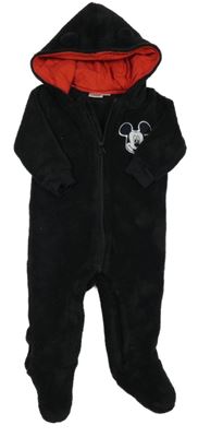Černá plyšová kombinéza s Mickeym a kapucí Disney