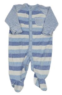 Modrý pruhovaný sametový overal Next