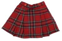 Červeno-tmavomodrá kockovaná sukňa Primark