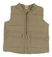 Hnědá šusťáková zateplená vesta s kapsami H&M
