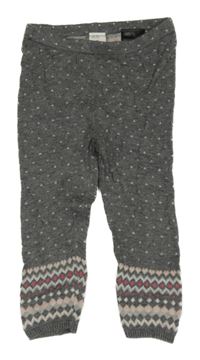 Šedé vzorované pletené legíny H&M