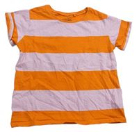 Oranžovo-ružové pruhované tričko Next