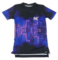 Čierno-fialové tričko s mrakodrapy Sonneti