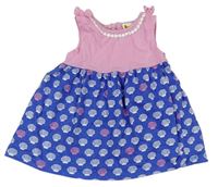 Ružovo-modré bavlnené šaty s mušlemi Hullabaloo