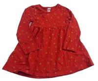 Červené bavlnené šaty s hviezdami zn. H&M