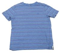 Modro-farebné melírované pruhované tričko Fat Face