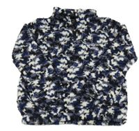 Modro-černo-bílá army huňatá mikina Umbro