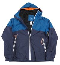 Tmavomodro-modrá šušťáková jarná funkčná bunda s kapucňou Tribord