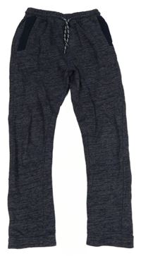 Tmavomodré melírované pletené tepláky Y.F.K.