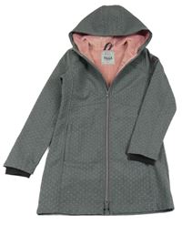 Šedá puntíkatá softshellová bunda s kapucí Yigga