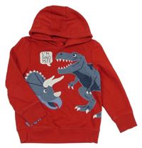 Červená mikina s diny a kapucí C&A