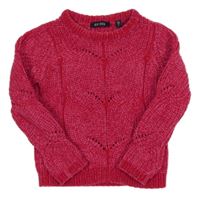 Fuchsiový žinylkový svetr Blue Seven 